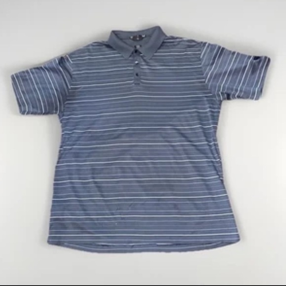 Nike Blue Striped Polo Shirt - Picture 1 of 6